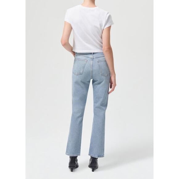 Agolde A095-1141 Pinch Waist High Rise Kick Jeans Riptide Blue Size 28 NWT - Picture 3 of 12